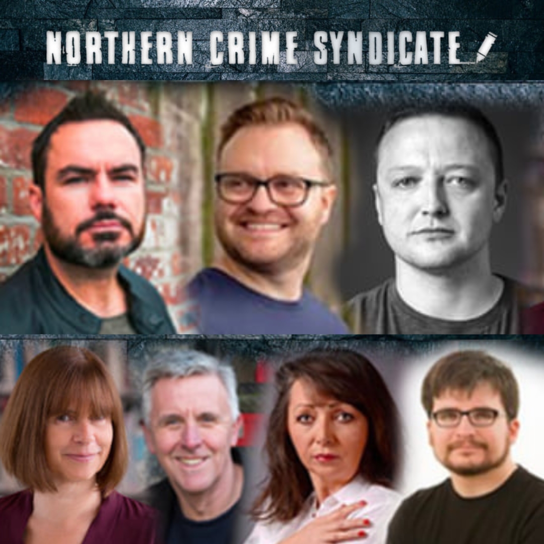 Composite image with "Northern Crime Syndicate" text at the top. Features six individuals, four men and two women, some smiling, others serious. Urban backdrop.